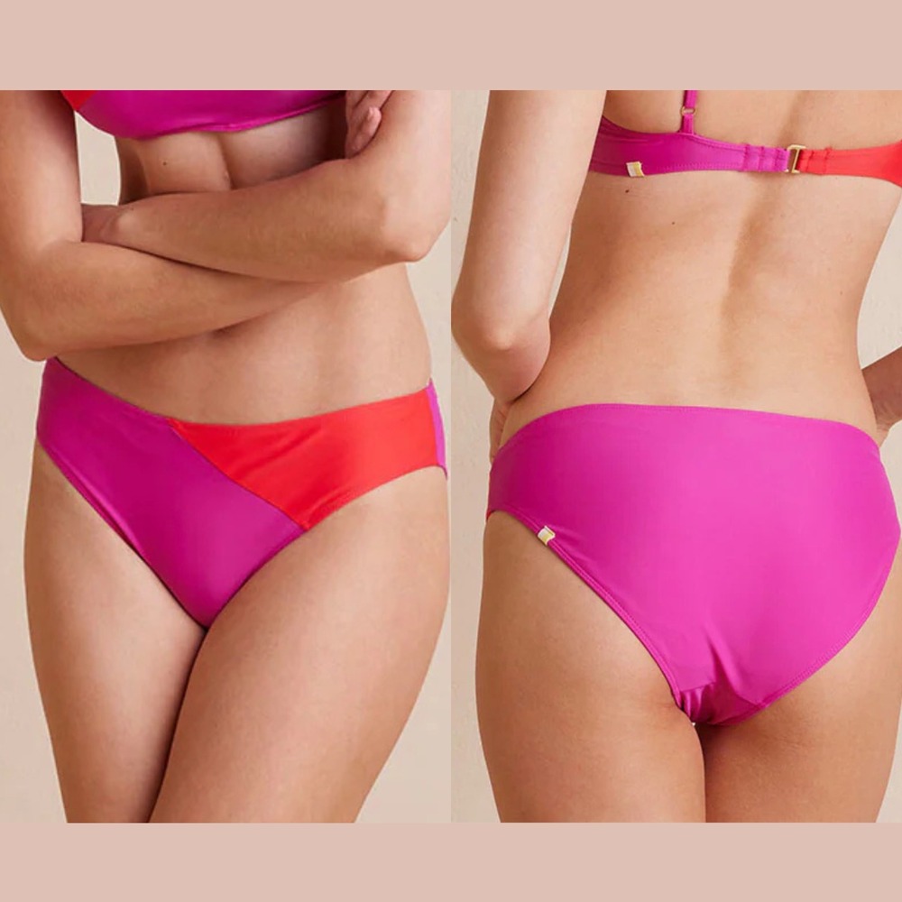 NWT $45 Summersalt [ 10 ] The Diagonal Mid Rise Bottom Hibiscus Grapefruit 7168‎